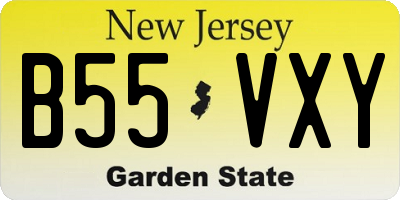 NJ license plate B55VXY