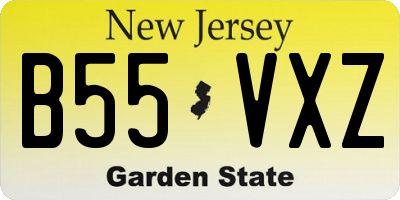 NJ license plate B55VXZ