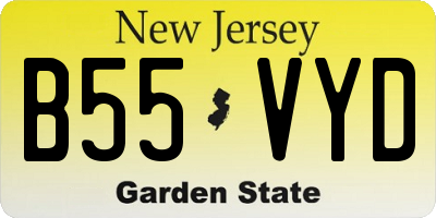 NJ license plate B55VYD