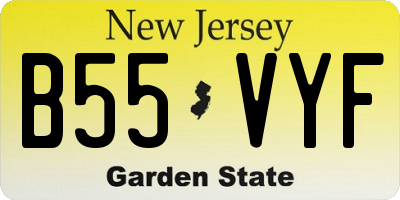 NJ license plate B55VYF