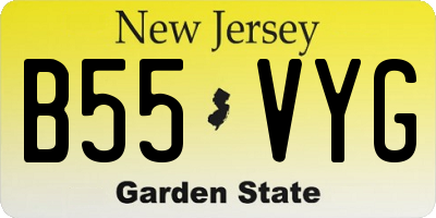 NJ license plate B55VYG