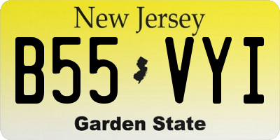 NJ license plate B55VYI