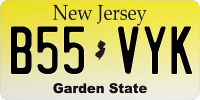 NJ license plate B55VYK