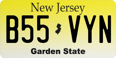 NJ license plate B55VYN