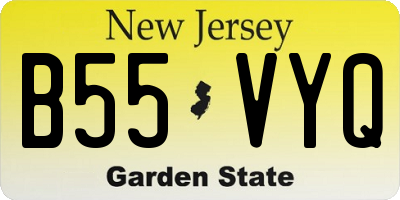 NJ license plate B55VYQ