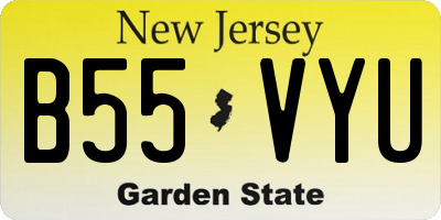 NJ license plate B55VYU