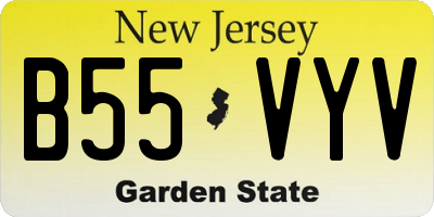 NJ license plate B55VYV
