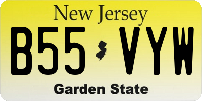 NJ license plate B55VYW