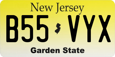 NJ license plate B55VYX
