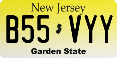 NJ license plate B55VYY
