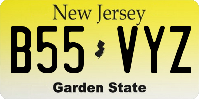 NJ license plate B55VYZ