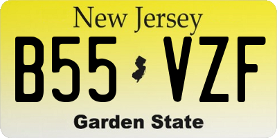 NJ license plate B55VZF