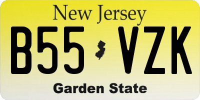 NJ license plate B55VZK