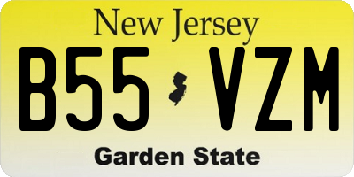 NJ license plate B55VZM