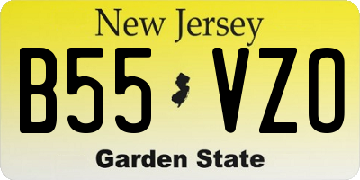 NJ license plate B55VZO