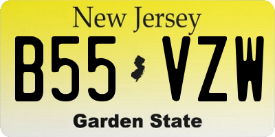 NJ license plate B55VZW