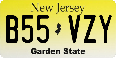 NJ license plate B55VZY
