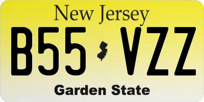 NJ license plate B55VZZ