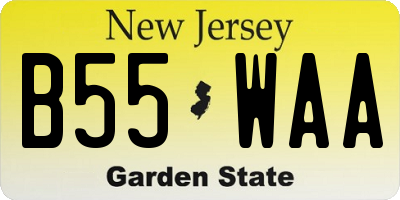 NJ license plate B55WAA