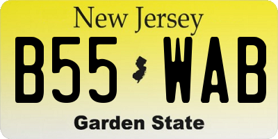 NJ license plate B55WAB