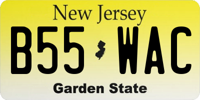 NJ license plate B55WAC