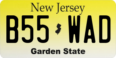 NJ license plate B55WAD