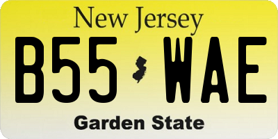 NJ license plate B55WAE