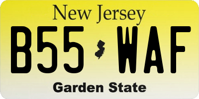 NJ license plate B55WAF