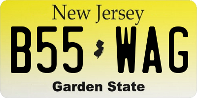NJ license plate B55WAG
