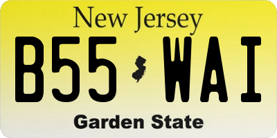 NJ license plate B55WAI