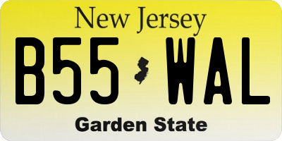NJ license plate B55WAL