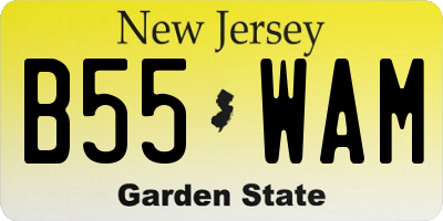 NJ license plate B55WAM