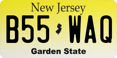 NJ license plate B55WAQ