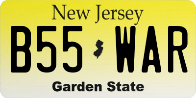 NJ license plate B55WAR