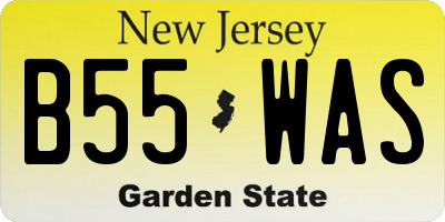 NJ license plate B55WAS