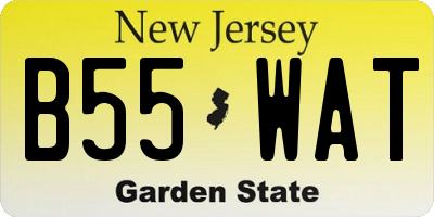 NJ license plate B55WAT