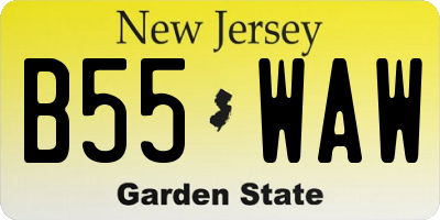 NJ license plate B55WAW
