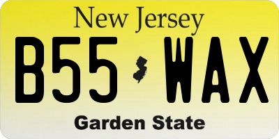 NJ license plate B55WAX