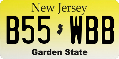NJ license plate B55WBB