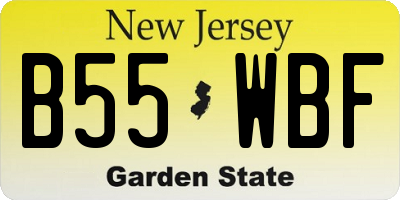 NJ license plate B55WBF