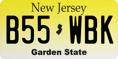 NJ license plate B55WBK