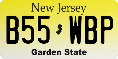 NJ license plate B55WBP