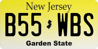 NJ license plate B55WBS