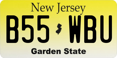 NJ license plate B55WBU