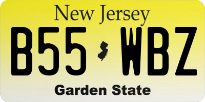 NJ license plate B55WBZ