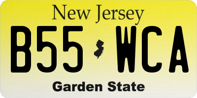 NJ license plate B55WCA