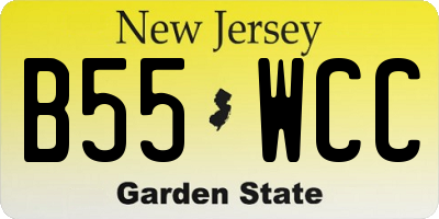 NJ license plate B55WCC