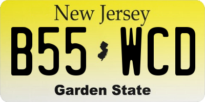 NJ license plate B55WCD
