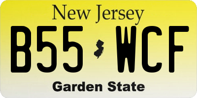NJ license plate B55WCF