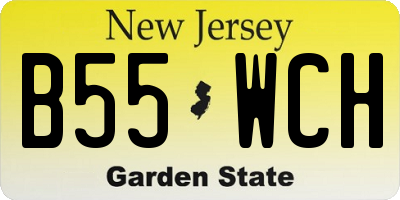NJ license plate B55WCH